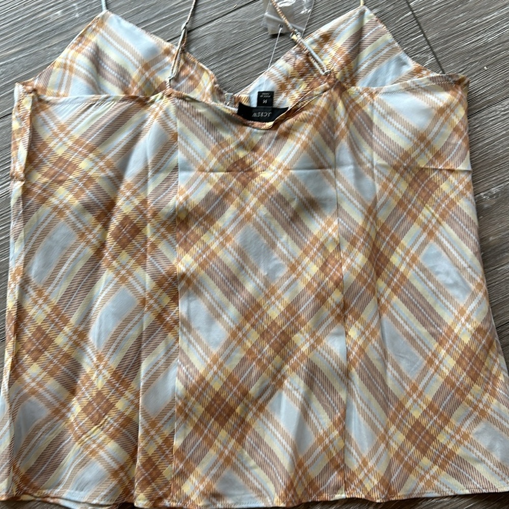NWT J.Crew Button-front Camisole Top in Golden Hour Tartan - Picture 8 of 12